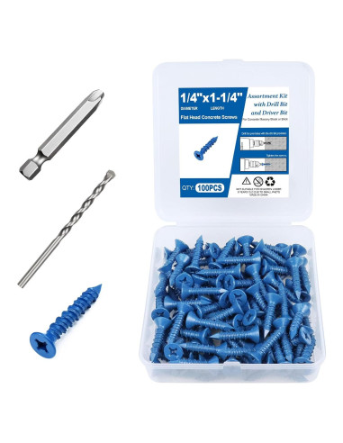 Kit de Tornillos de Concreto 100PCS NANAKLAUS 1/4"x3.2cm