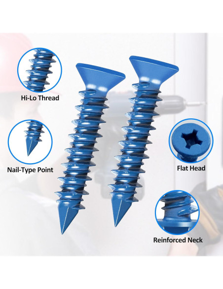 Kit de Tornillos de Concreto 100PCS NANAKLAUS 1/4"x3.2cm