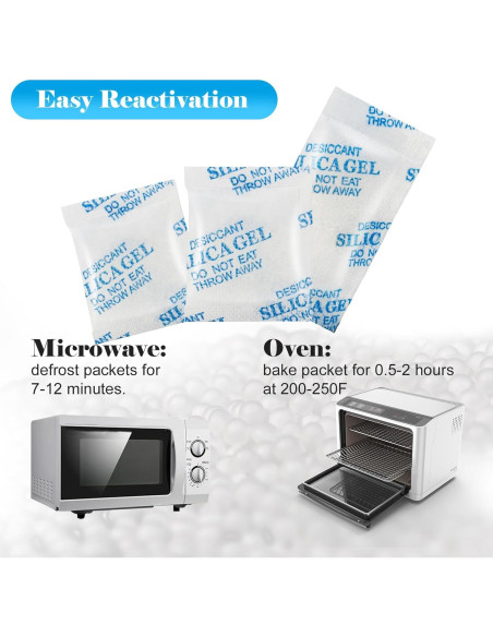 60 Paquetes de Gel de Silica Deshidratante ODDIER 3g