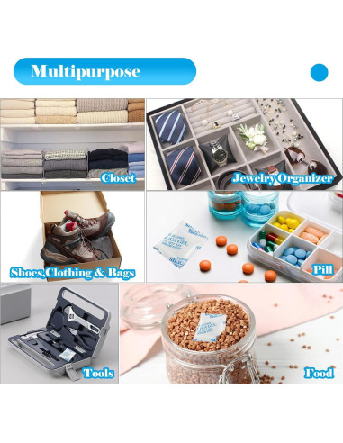 60 Paquetes de Gel de Silica Deshidratante ODDIER 3g