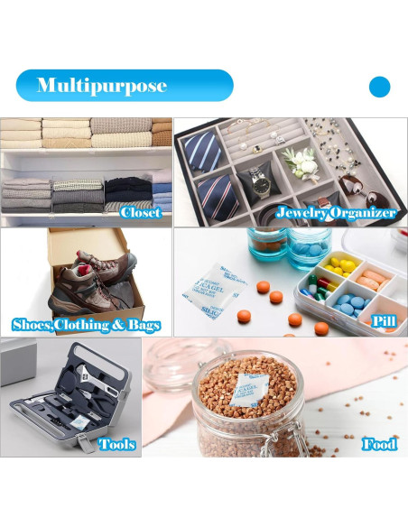 60 Paquetes de Gel de Silica Deshidratante ODDIER 3g