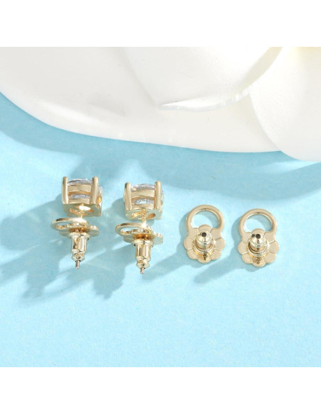 Resortes Bloqueables para Pendientes JIACHARMED 4pcs Oro