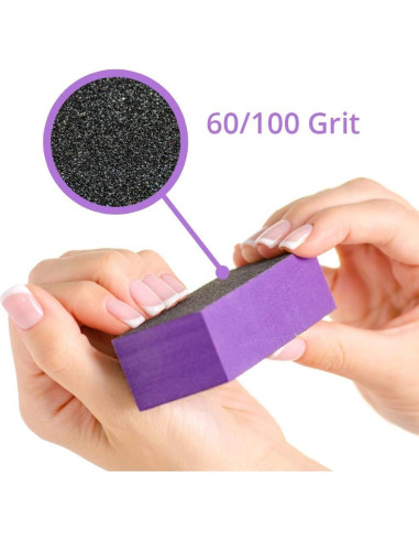 Bloque de Lijado Karlash 10 Pcs 60/100 Púrpura Manicura