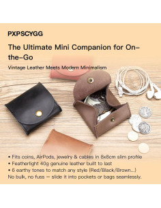Monedero de Cuero Rústico Hecho a Mano - Compacto y Ligero 2
