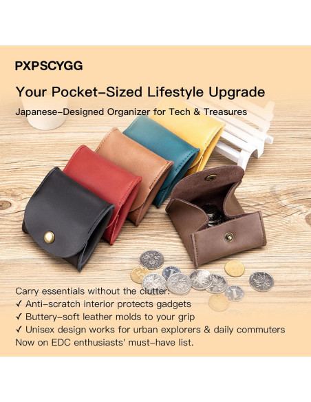 Monedero de Cuero Rústico Hecho a Mano - Compacto y Ligero