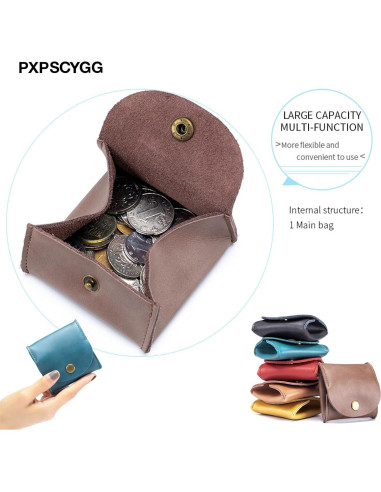 Monedero de Cuero Rústico Hecho a Mano - Compacto y Ligero