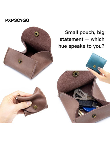 Monedero de Cuero Rústico Hecho a Mano - Compacto y Ligero