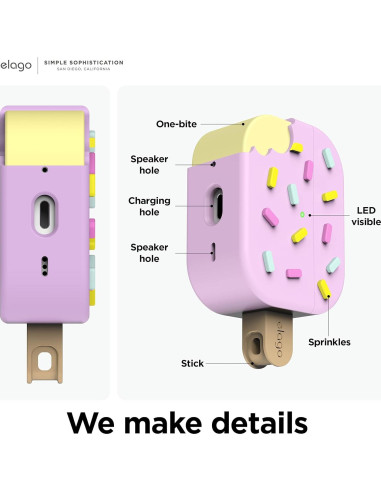 Funda de Helado elago para AirPods Pro 2 - Arándano, Carga Inalámbrica