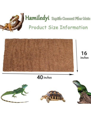 Alfombra de Reptil Hamiledyi 101.6 x 40.6 cm Fibra de Coco