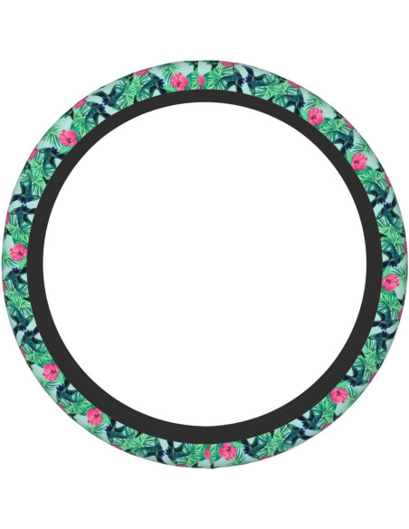 Cubierta de Volante Neopreno WENYINDIAN 15" Flores Hawaianas