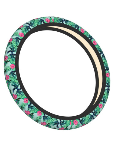 Cubierta de Volante Neopreno WENYINDIAN 15" Flores Hawaianas