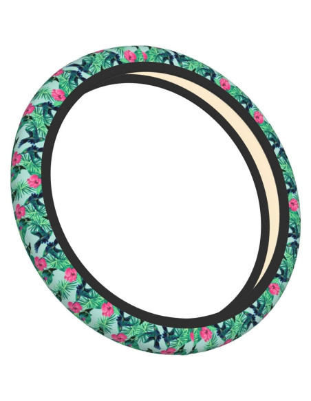 Cubierta de Volante Neopreno WENYINDIAN 15" Flores Hawaianas