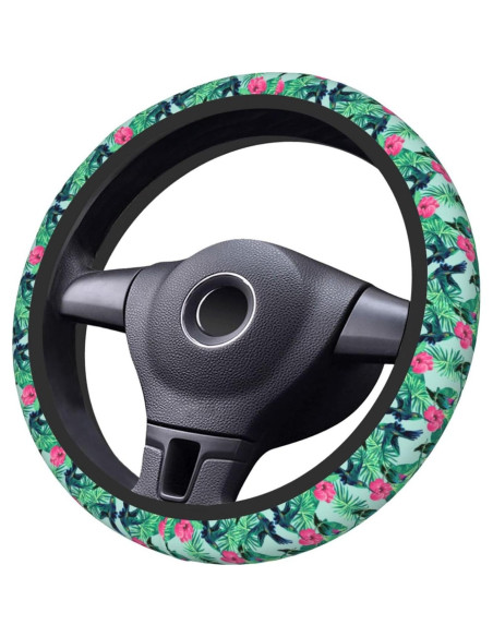 Cubierta de Volante Neopreno WENYINDIAN 15" Flores Hawaianas