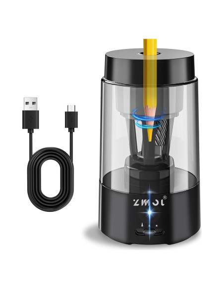 Afilador de Lápices Automático ZMOL Negro Recargable 3-5s