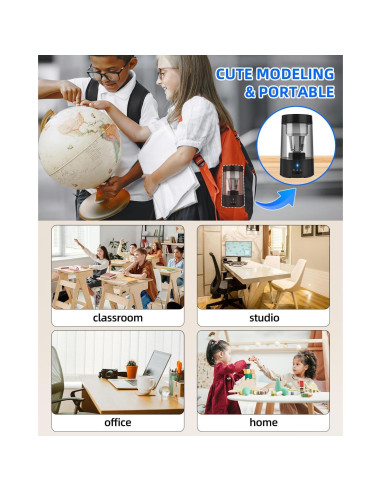 Afilador de Lápices Automático ZMOL Negro Recargable 3-5s