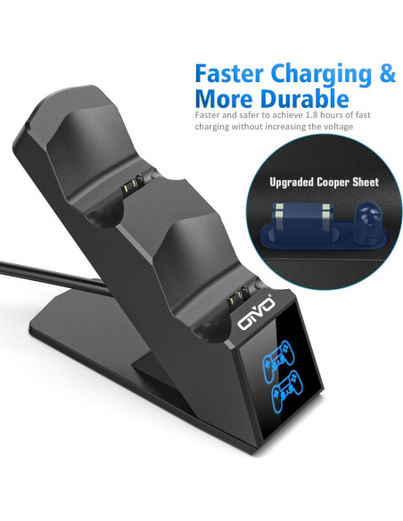 Cargador Estación Dual OIVO para Controladores PS4 - Carga Rápida