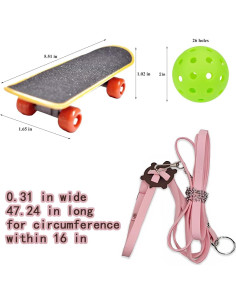 Correa Ajustable para Tortuga LIhang - Set Patineta y Arnés Pequeño Rosa 2