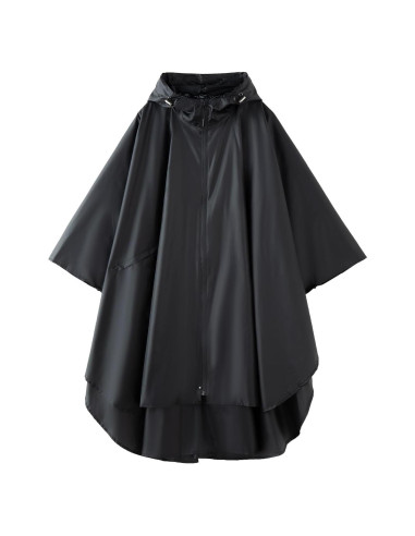 Capa Impermeable Poncho Unisex Adulto con Capucha - Negro
