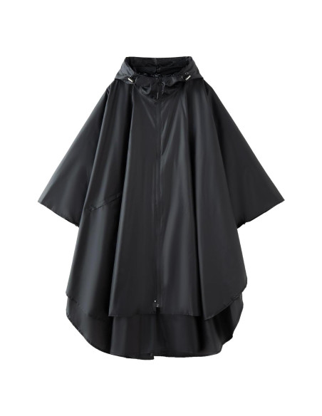 Capa Impermeable Poncho Unisex Adulto con Capucha - Negro