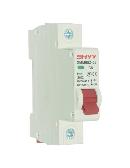 Disyuntor Miniatura DC 6A 500V 1 Polo Haozheng para Sistema Solar