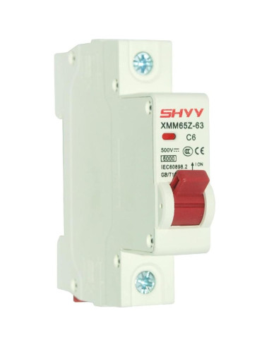 Disyuntor Miniatura DC 6A 500V 1 Polo Haozheng para Sistema Solar