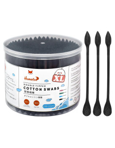 Hisopos de Algodón Orgánico HOMEFOX 250 Unidades Negro XL