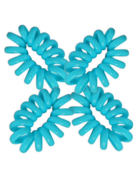 Set de 4 Ligas de Cabello Espirales Jumbo Motique Azul