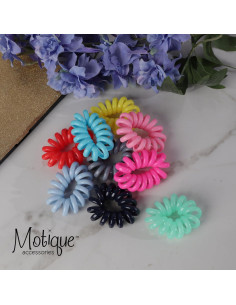 Set de 4 Ligas de Cabello Espirales Jumbo Motique Azul 2