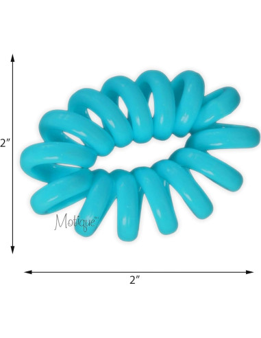 Set de 4 Ligas de Cabello Espirales Jumbo Motique Azul