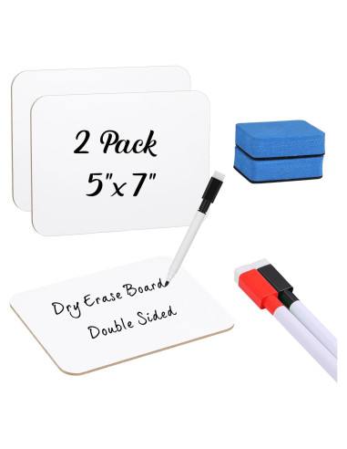 2 Mini Tableros Blancos Doble Cara Affrolling 12.7x17.8cm