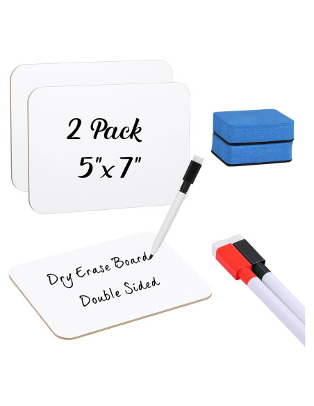 2 Mini Tableros Blancos Doble Cara Affrolling 12.7x17.8cm