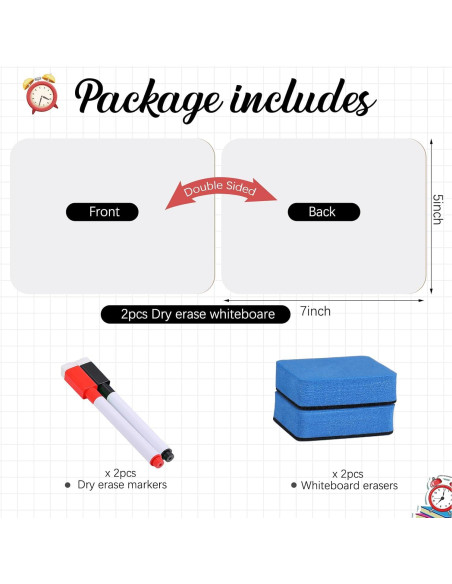 2 Mini Tableros Blancos Doble Cara Affrolling 12.7x17.8cm