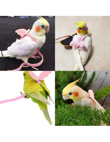 Arnés y Correa Ajustables para Aves Forzena XL Rosa 2M