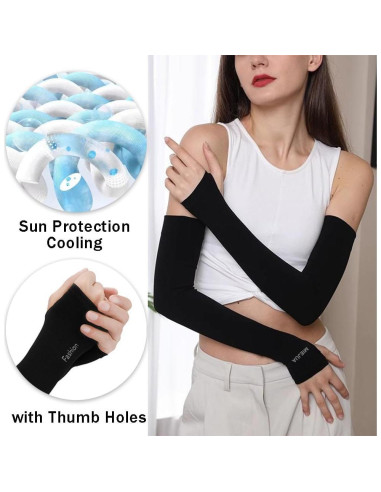 Conjunto de Protección Solar para Mujeres - Máscara, Mangas y Gafas