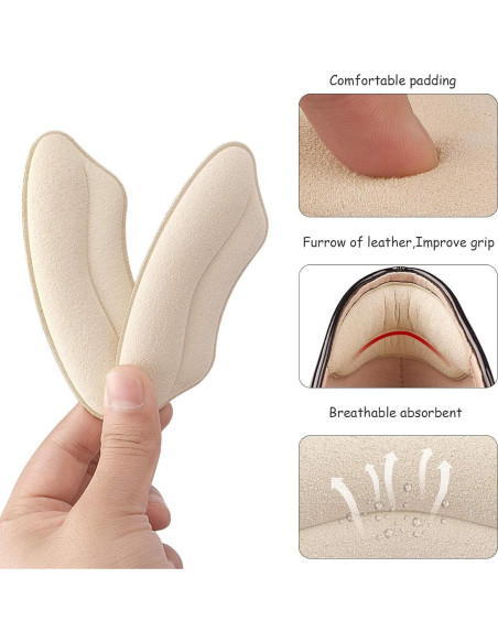 Almohadillas de Talón Yowjosh - 2 Pares, Negro, Alivio Dolor