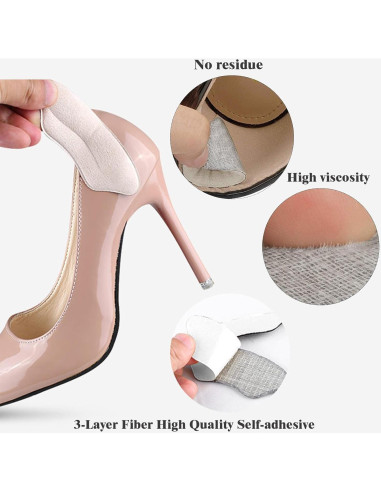 Almohadillas de Talón Yowjosh - 2 Pares, Negro, Alivio Dolor