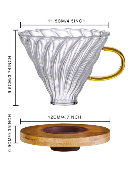 Goteador de Café de Vidrio Gute - 1 a 4 Tazas, Mango Ergonómico