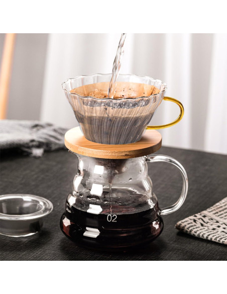 Goteador de Café de Vidrio Gute - 1 a 4 Tazas, Mango Ergonómico