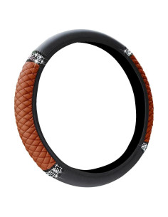 Cubierta de Volante de Cuero SUJADE 15 Pulgadas Antideslizante