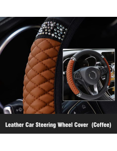 Cubierta de Volante de Cuero SUJADE 15 Pulgadas Antideslizante 2