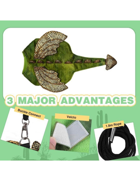 Conjunto Arnés y Correa HOKABLE para Dragón Barbudo Pequeño