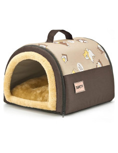 Casa para Perros Pequeños Jiupety Cozy 2 en 1 S Marrón