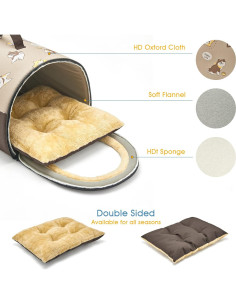 Casa para Perros Pequeños Jiupety Cozy 2 en 1 S Marrón 2