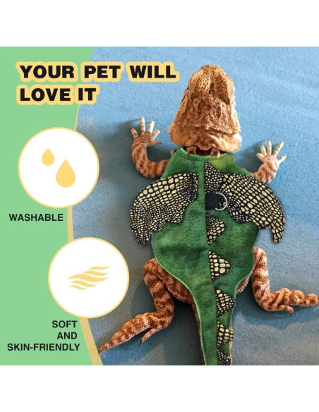 Conjunto Arnés y Correa HOKABLE para Dragón Barbudo Pequeño