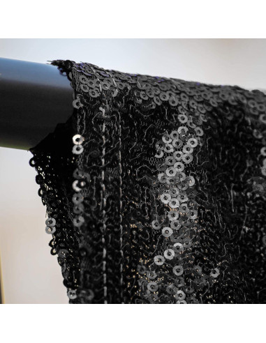 Cortinas de fondo de lentejuelas negras JYFLZQ 0.61 m x 2.44 m 2 paneles