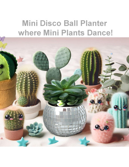 Mini Maceta Decorativa BusyPet Plateada para Suculentas 5.4 cm