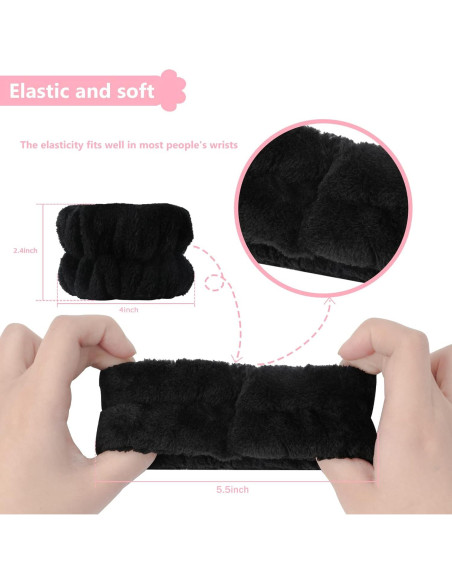 2 Piezas Muñequera Absorbente Taocar para Lavado de Cara