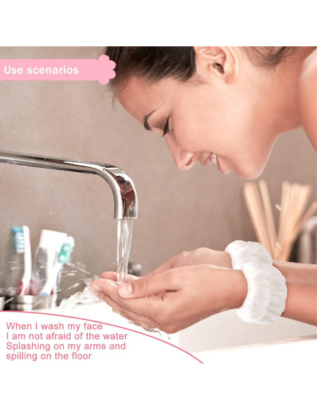 2 Piezas Muñequera Absorbente Taocar para Lavado de Cara