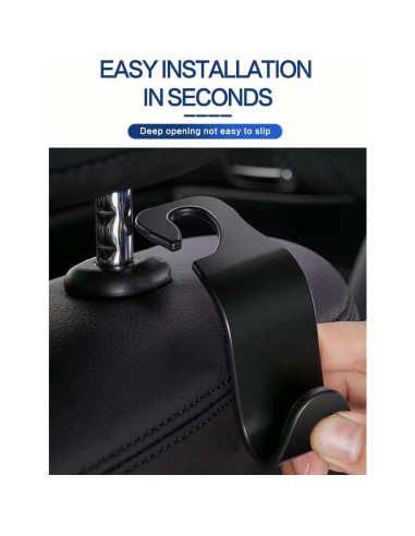 Gancho de Reposacabezas de Auto SAYCOM - 4 Piezas Negro