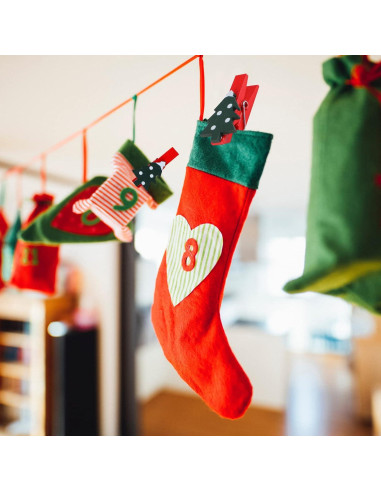 Clips de Navidad Souarts 50 Piezas Copo de Nieve Madera